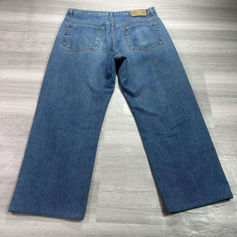VTG Calvin Klein Jeans Relaxed Wide Leg Jeans Mens 34x28 Blue Denim‎ Medium Wash
